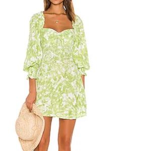 ARIANNE MINI DRESS IN LIME ROOS TIE DYE
